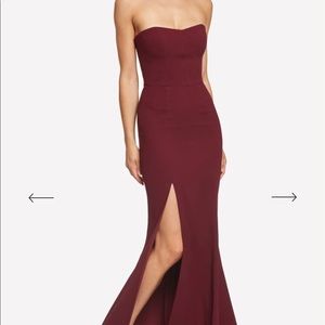 Dress the Population burgundy gown.  XXS.  NWT